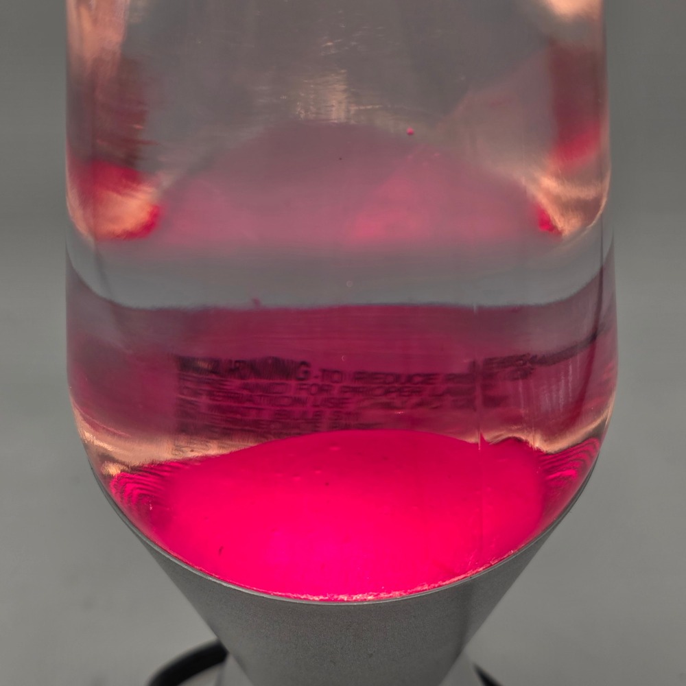Lava Lite Motion Lamp Ruby Red Wax Silver Base Retro Mid Century Modern Decor - Picture 9 of 14